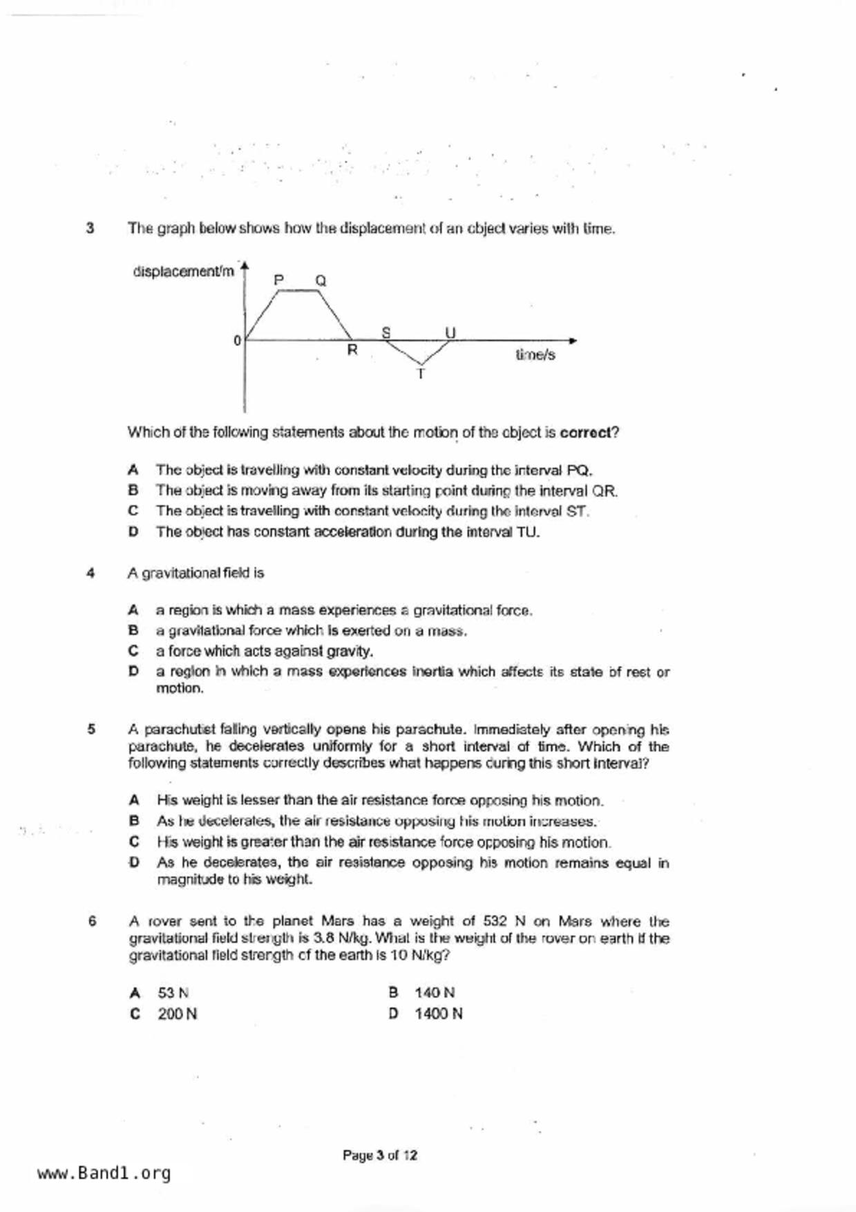 S3Pure Physics試卷