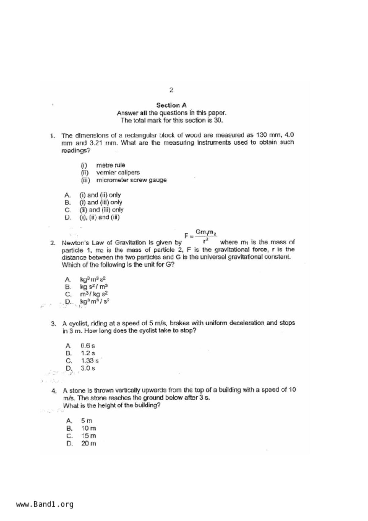 S3Pure Physics試卷