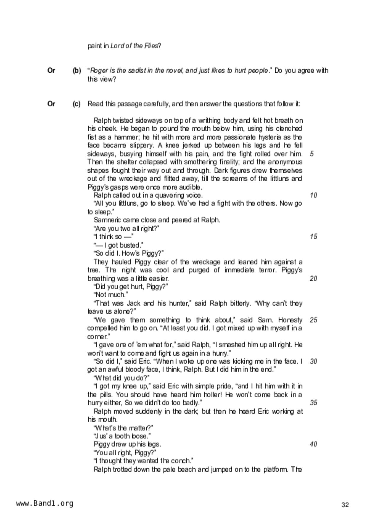 S5Literature in English試卷