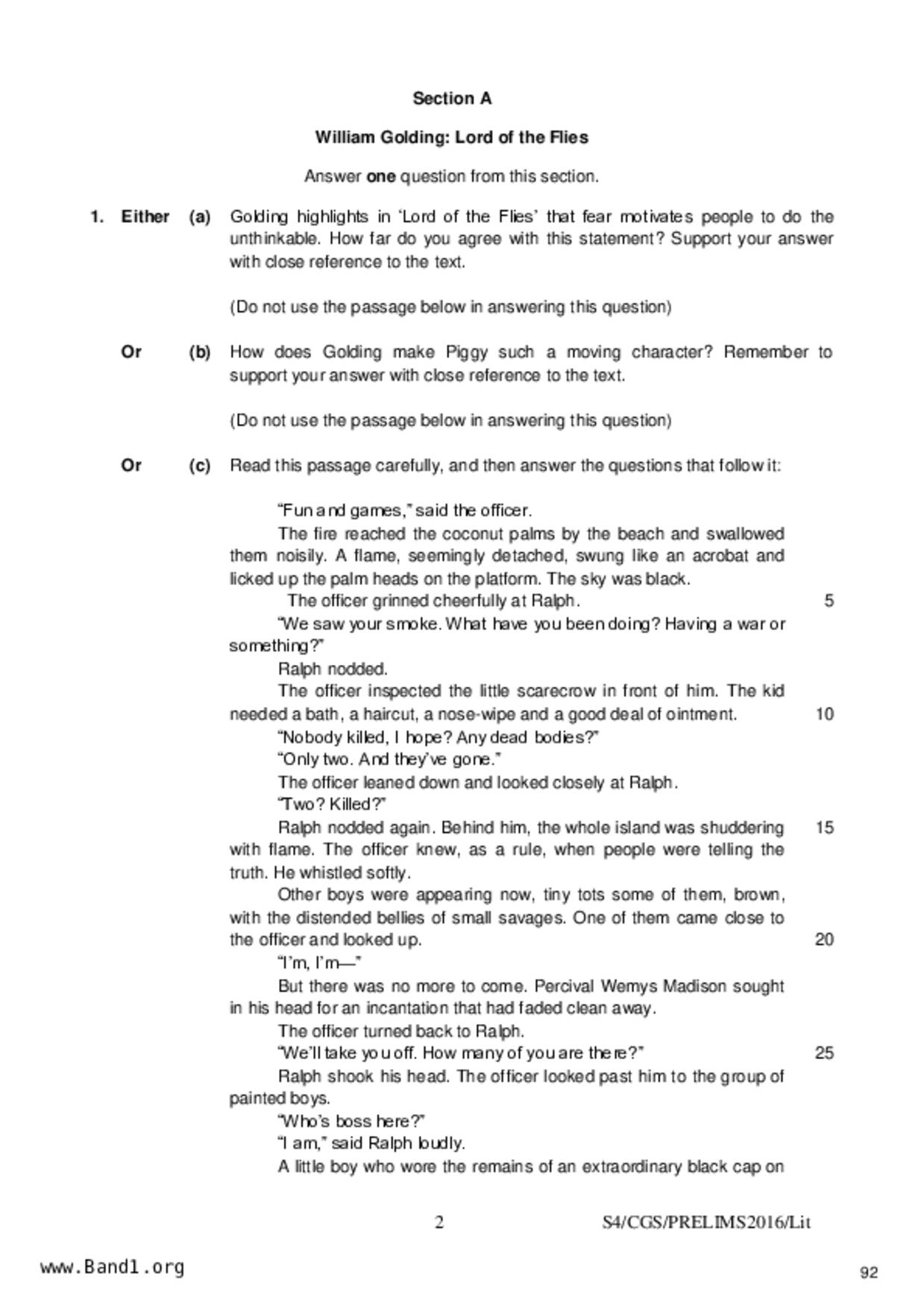 S5Literature in English試卷
