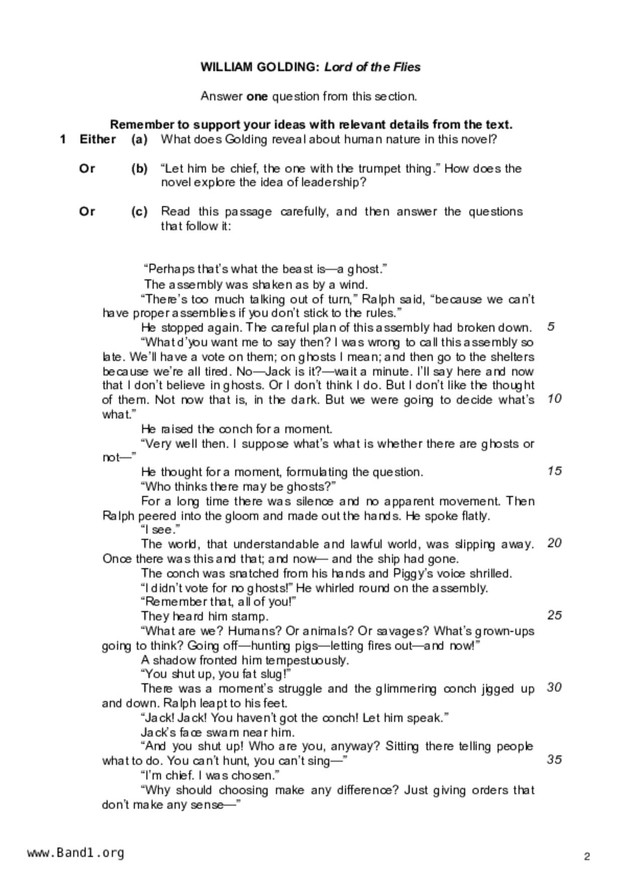 S5Literature in English試卷