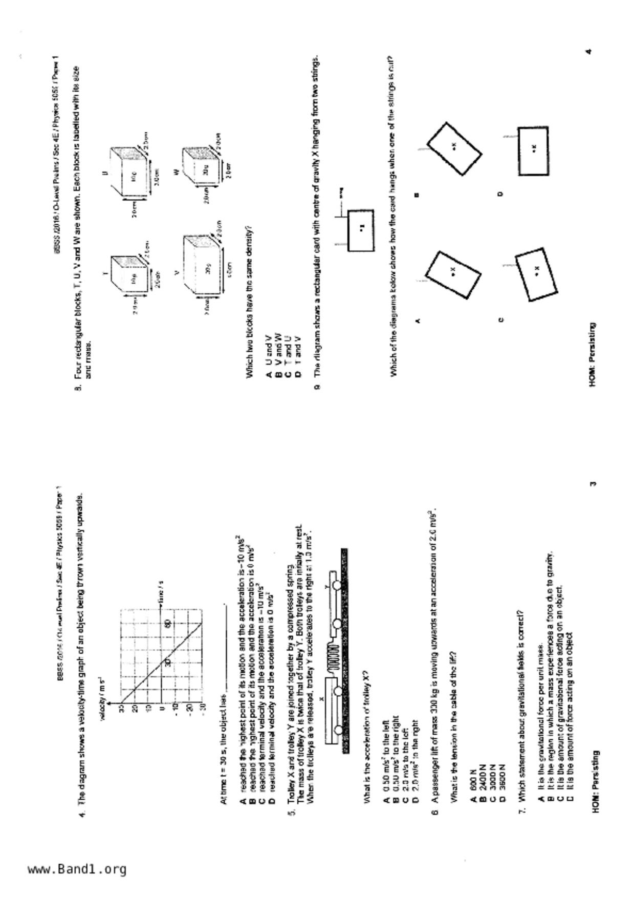 S5Pure Physics試卷