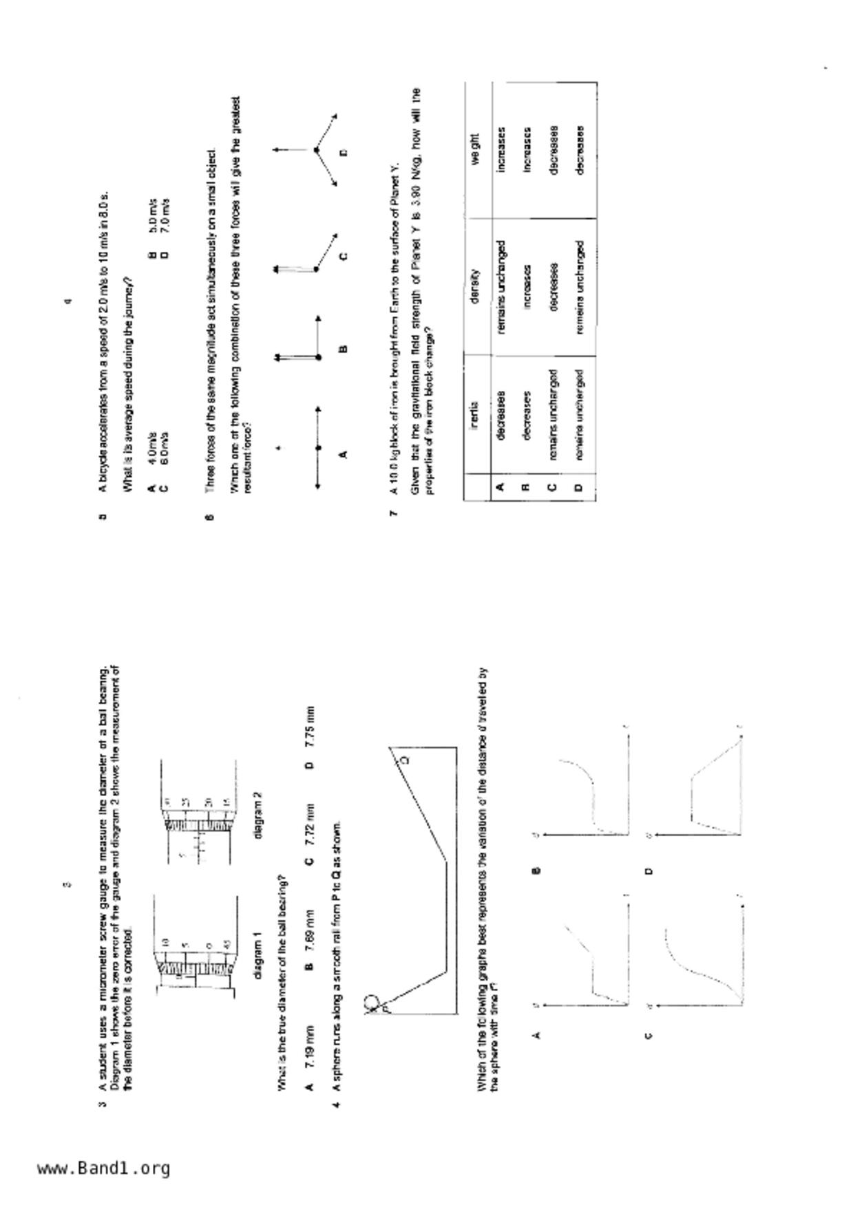 S5Pure Physics試卷