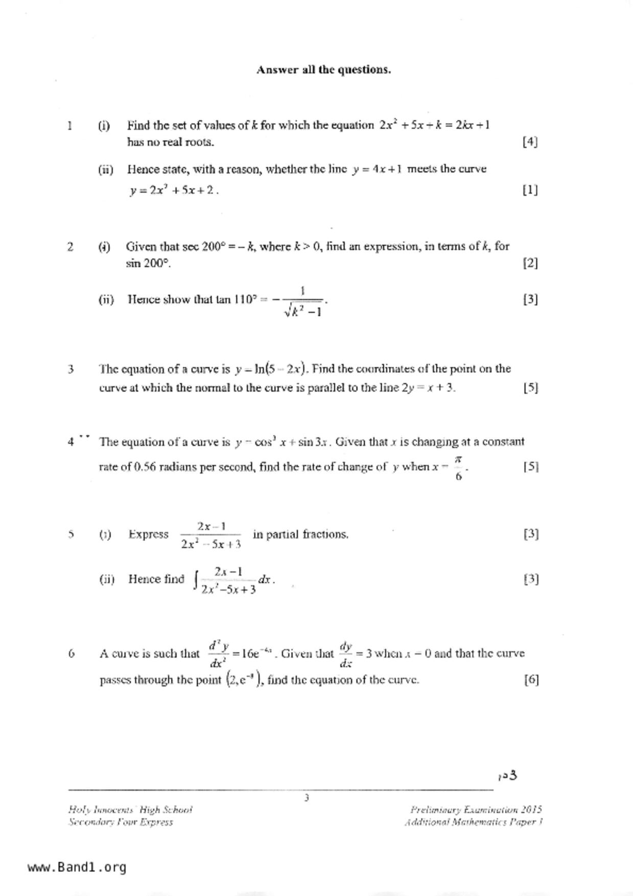S5A Math試卷
