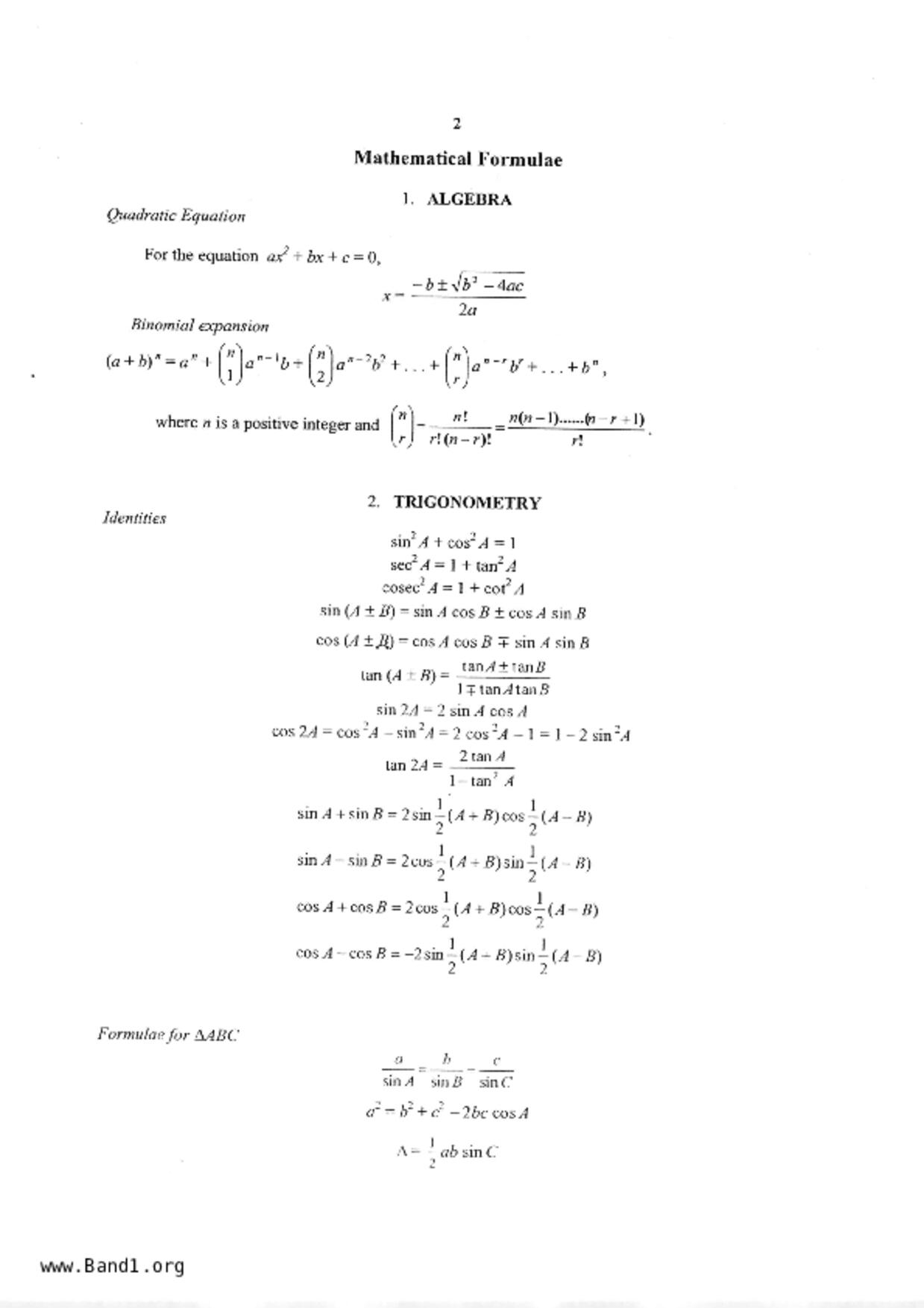 S5A Math試卷