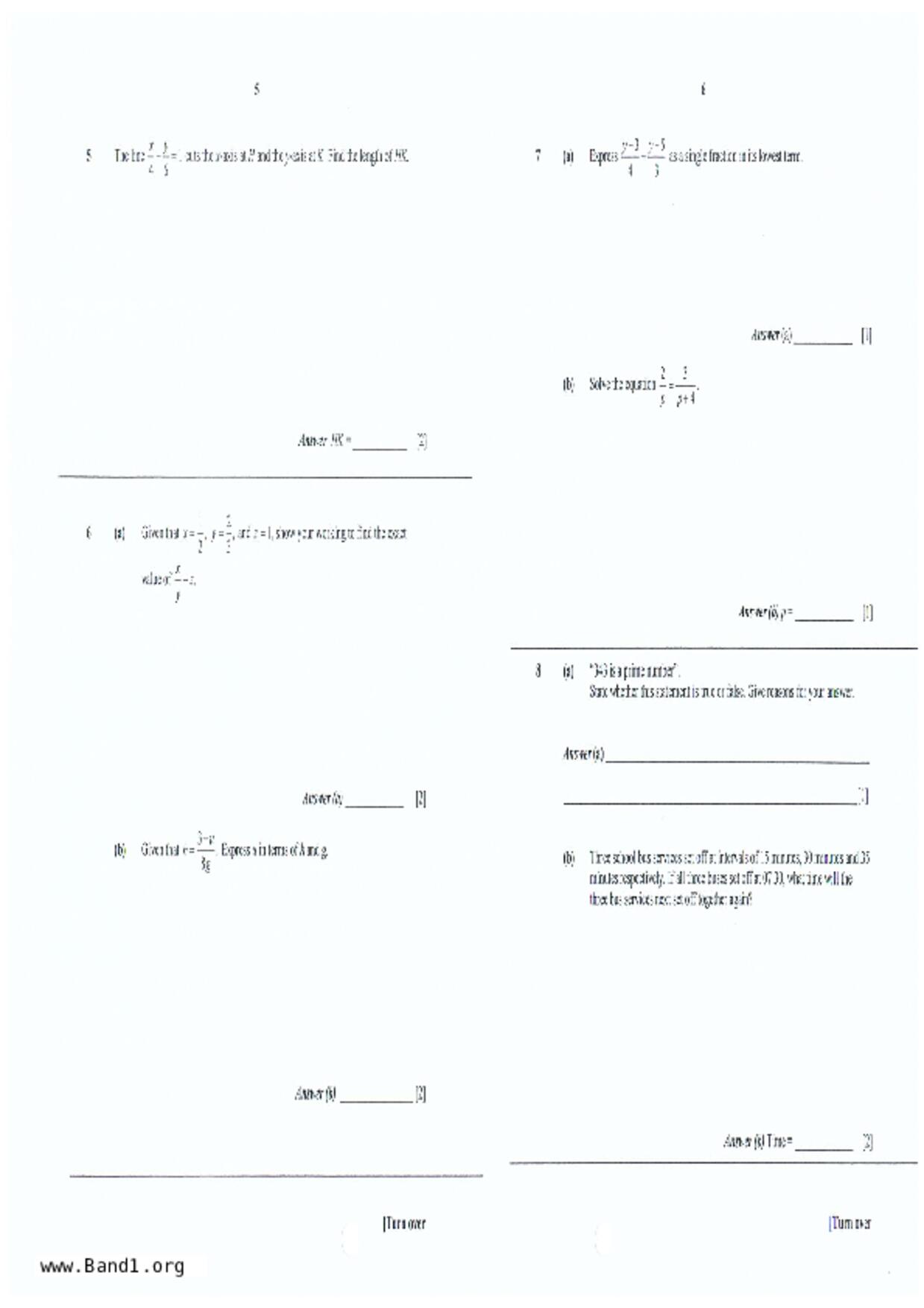 S4E Math試卷