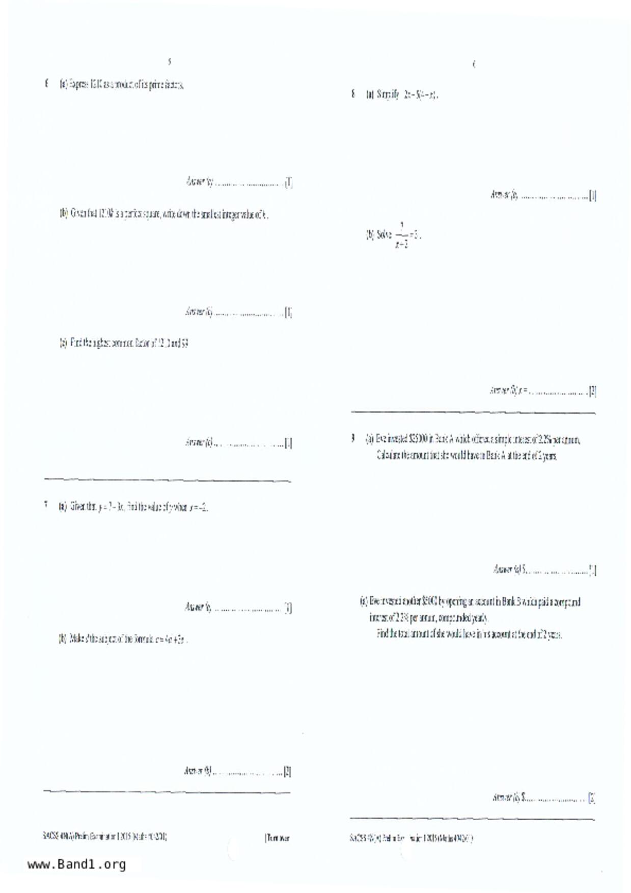 S4E Math試卷