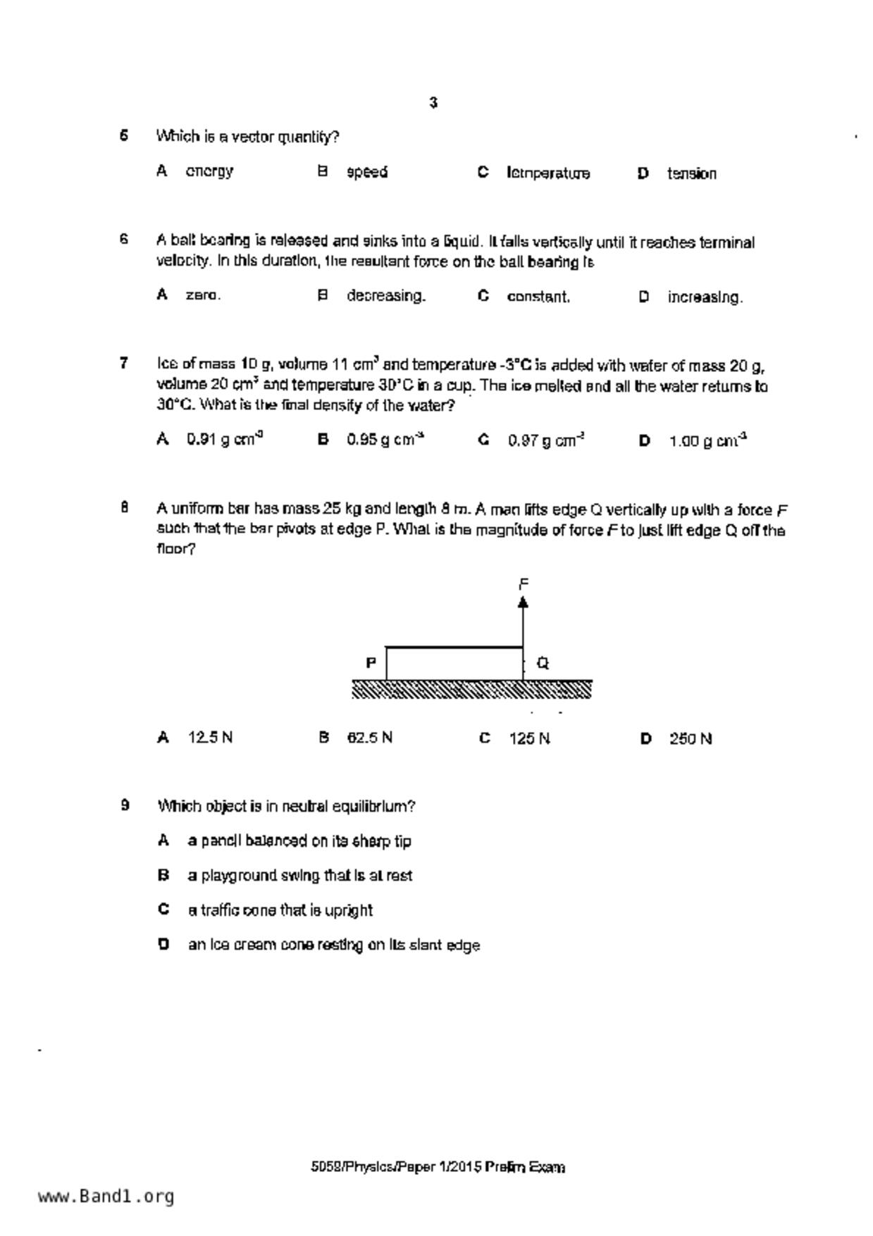S5Physics試卷