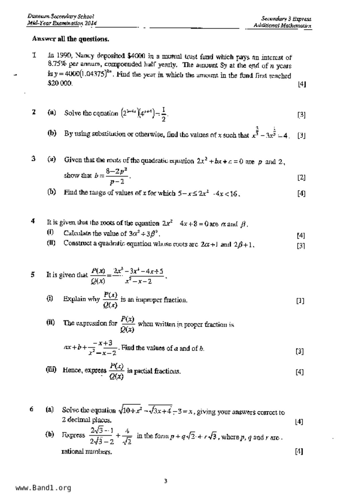 S3A Math試卷