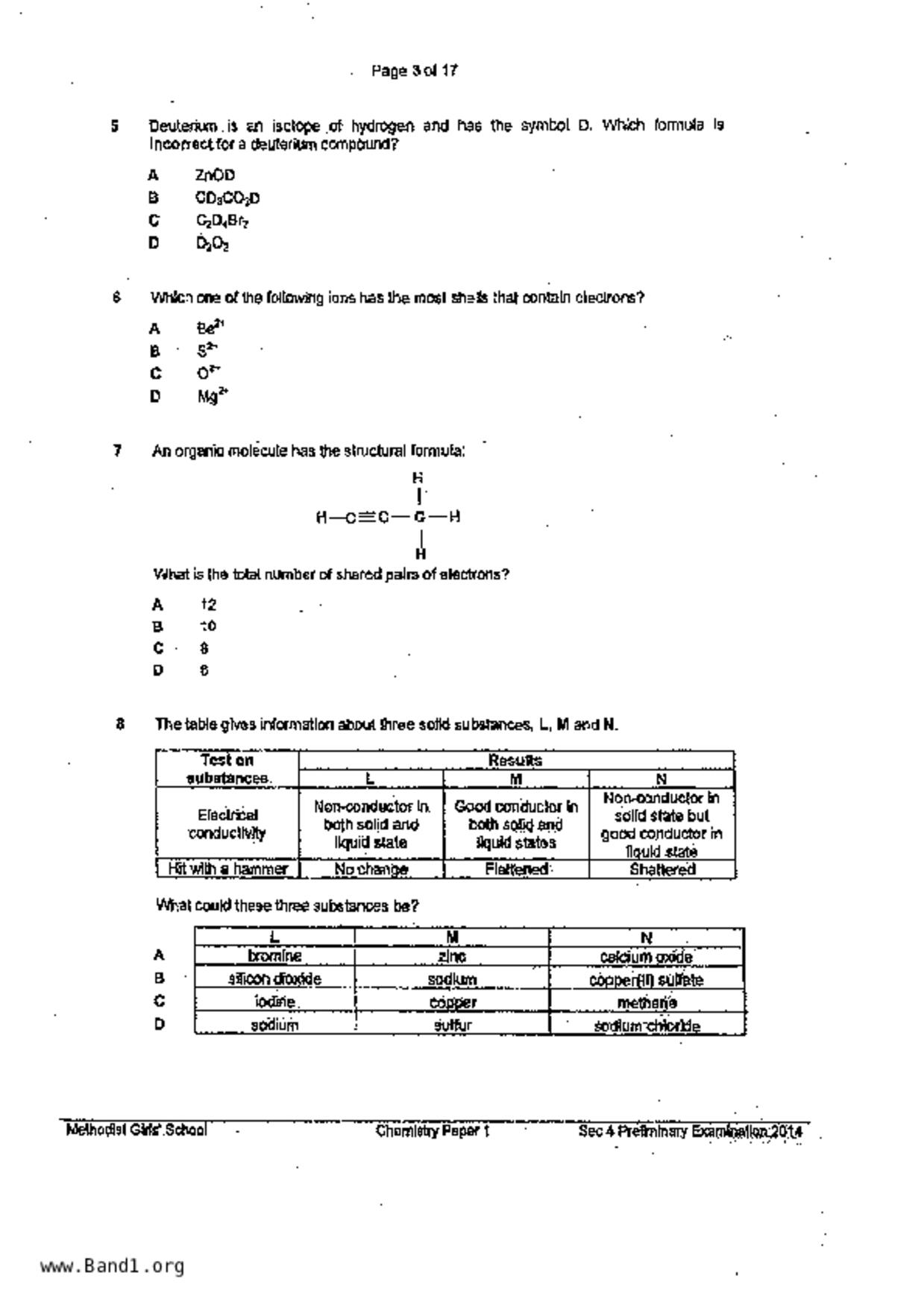 S5Chemistry試卷