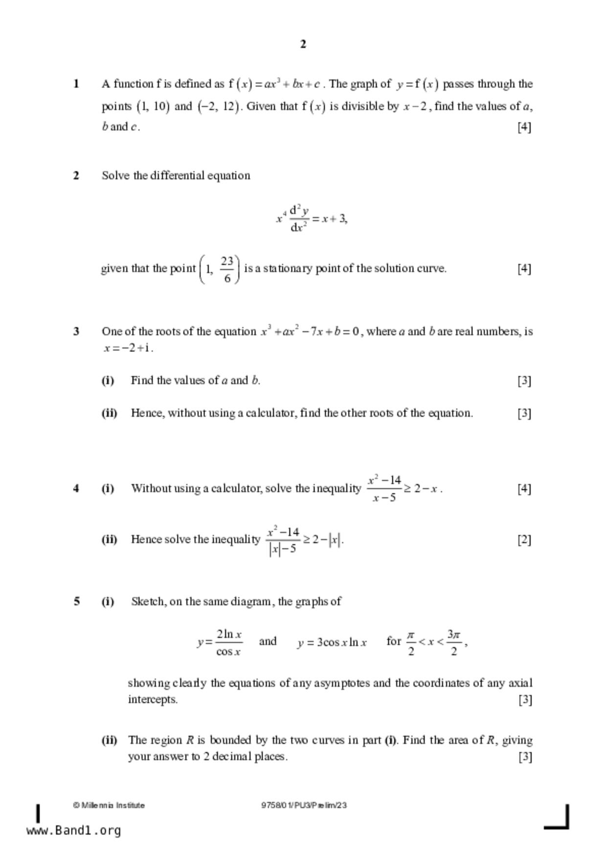 JC2Maths試卷