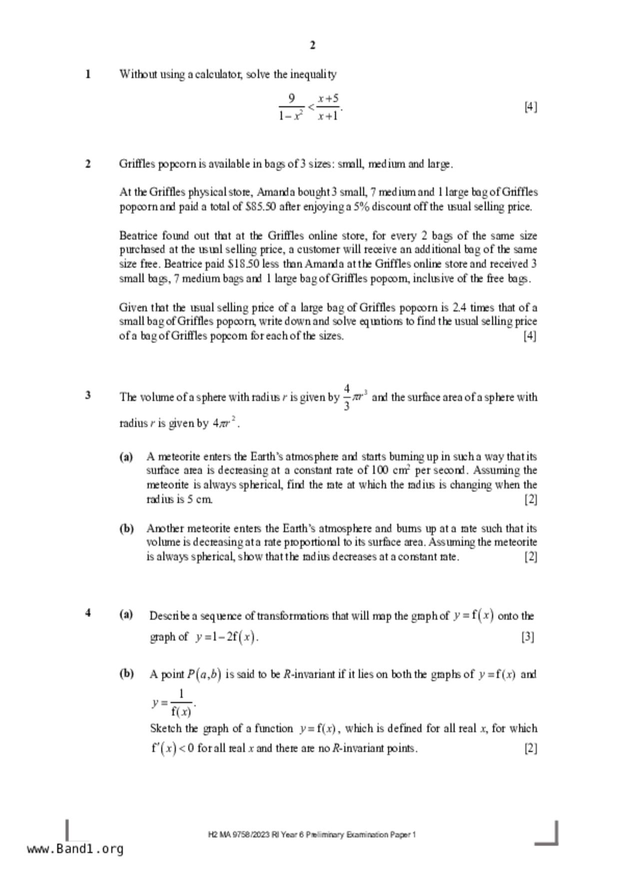 JC2Maths試卷