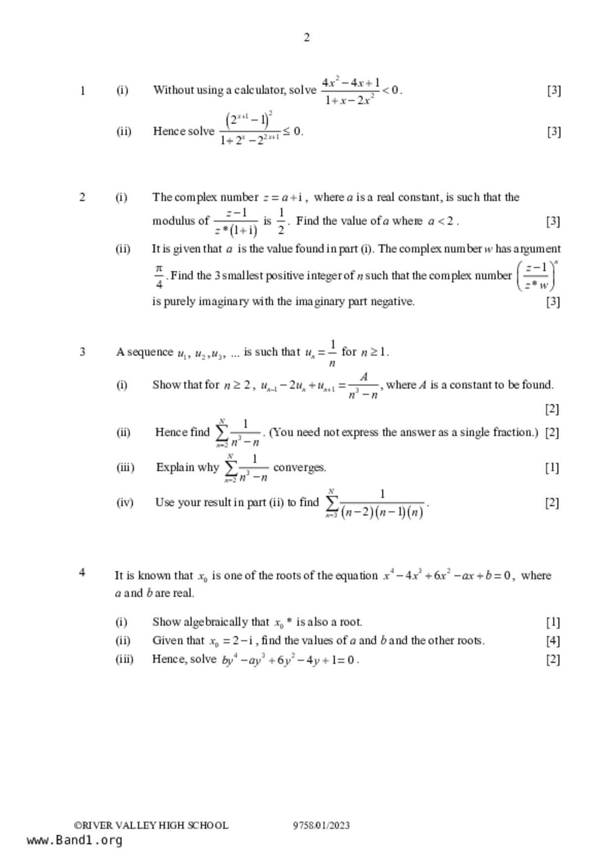 JC2Maths試卷