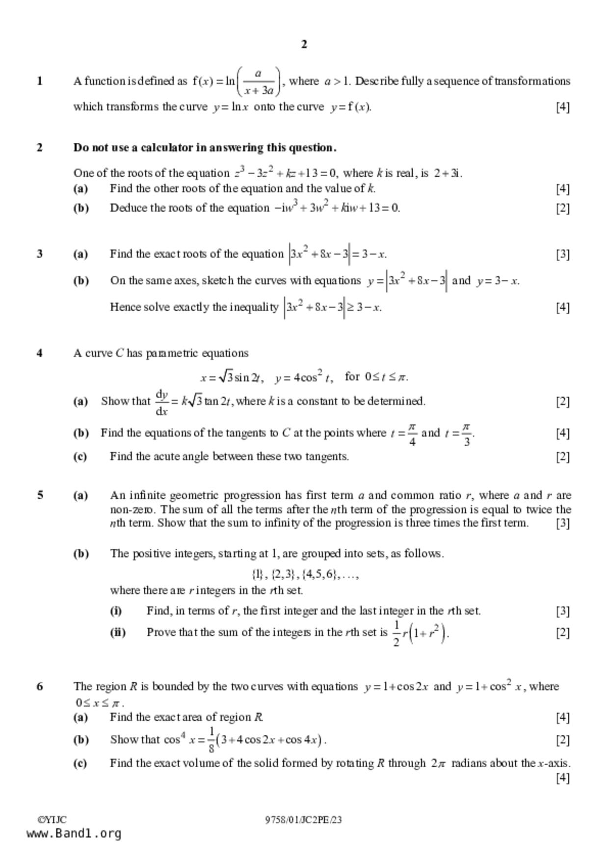 JC2Maths試卷
