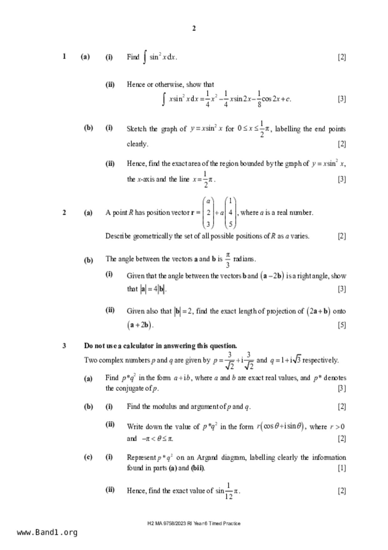 JC2Maths試卷