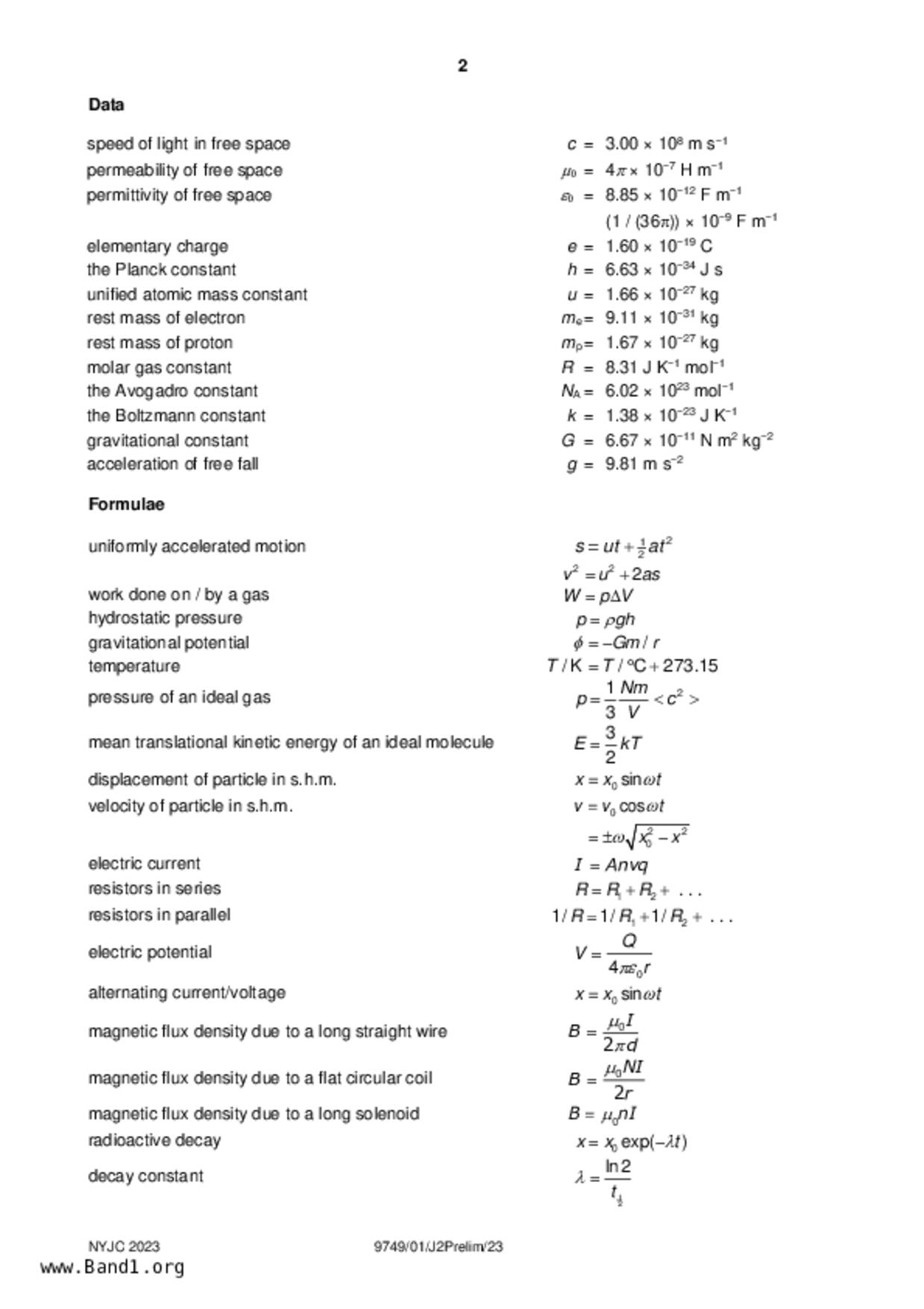 JC2Physics試卷