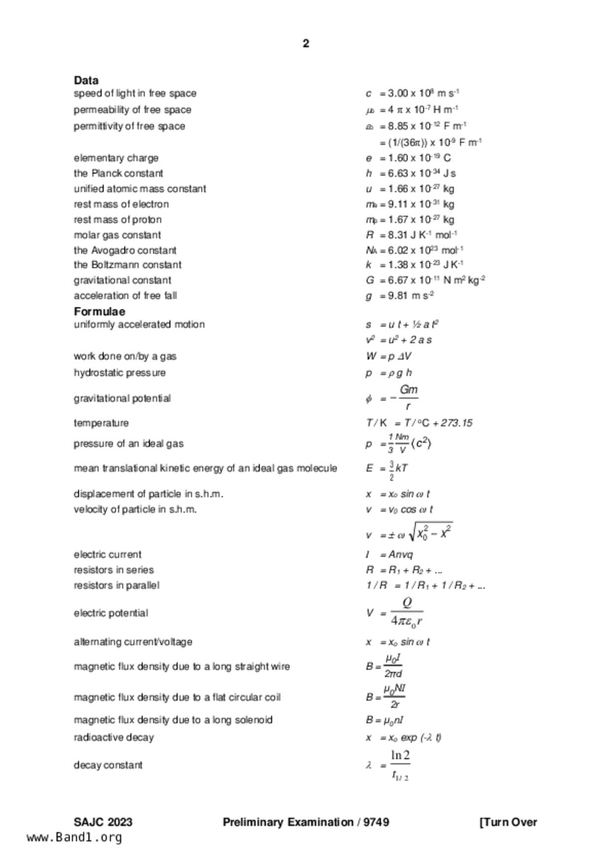 JC2Physics試卷