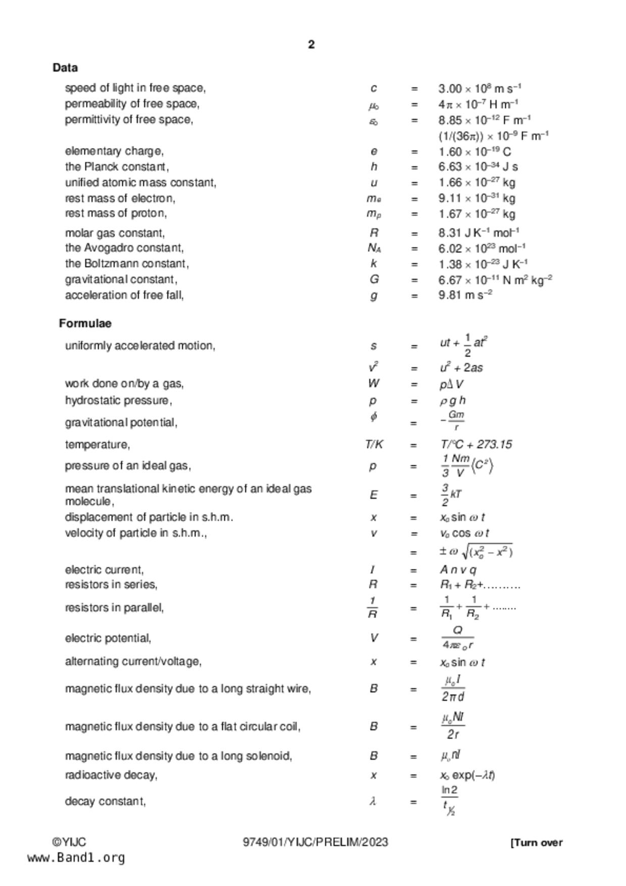 JC2Physics試卷