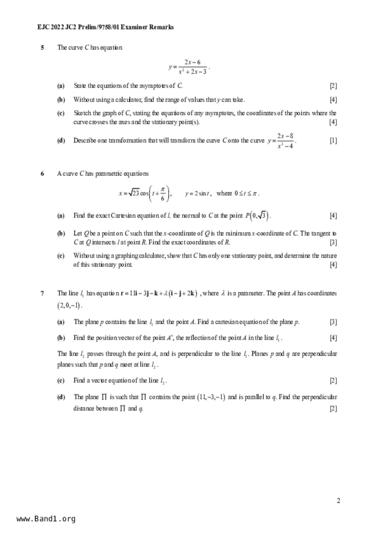 JC2Maths試卷