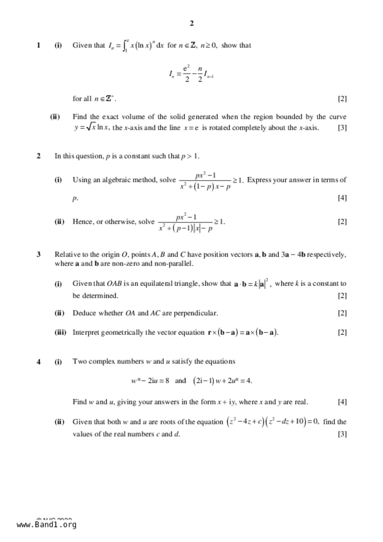 JC2Maths試卷