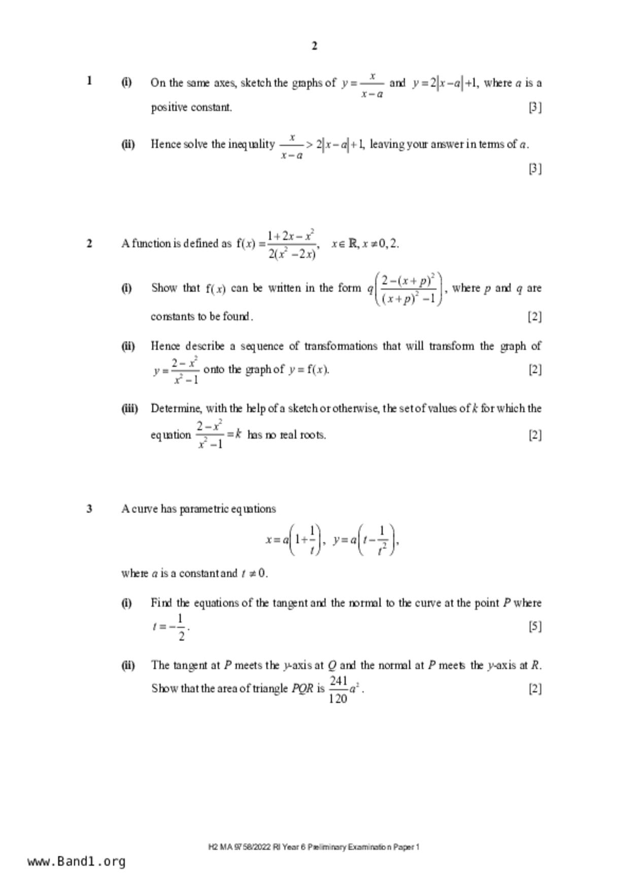 JC2Maths試卷