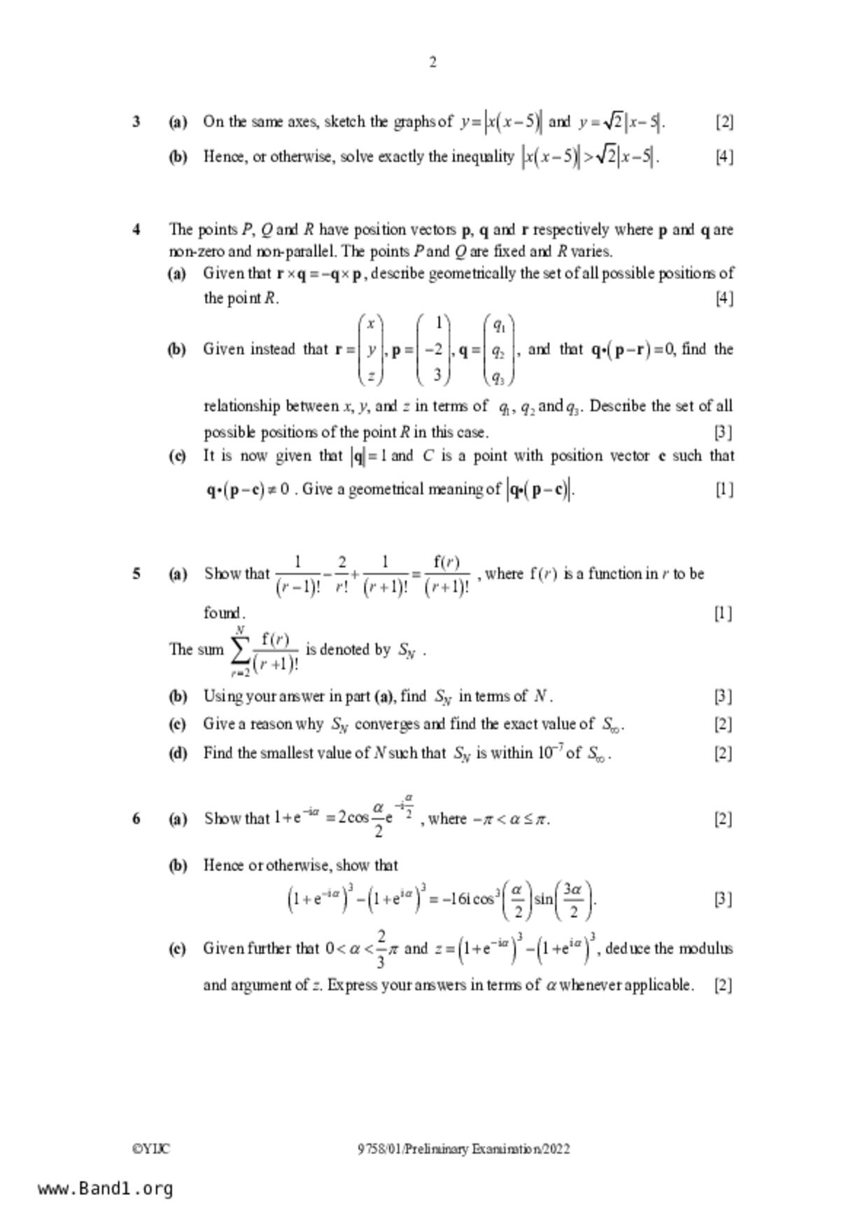 JC2Maths試卷
