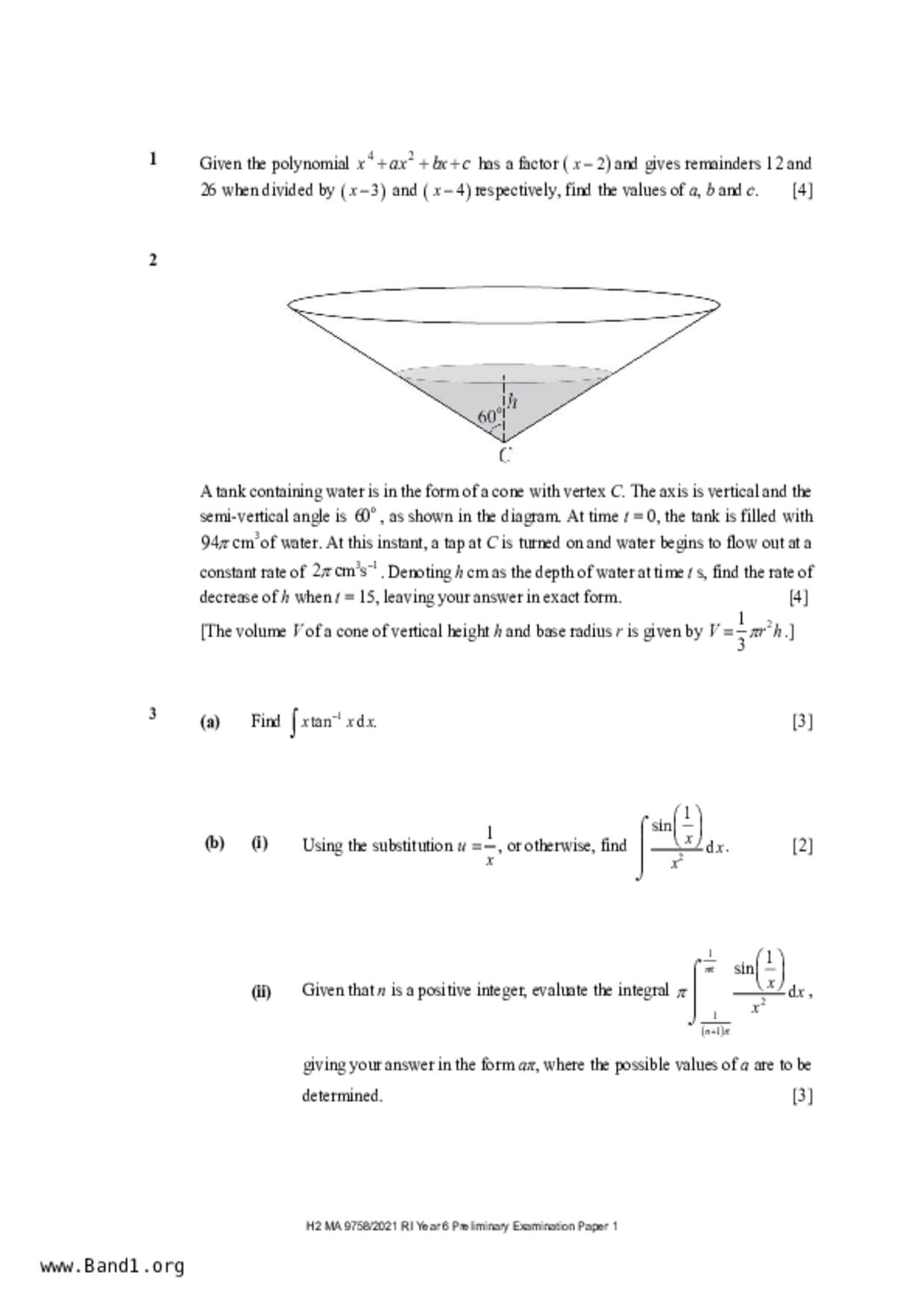 JC2Maths試卷