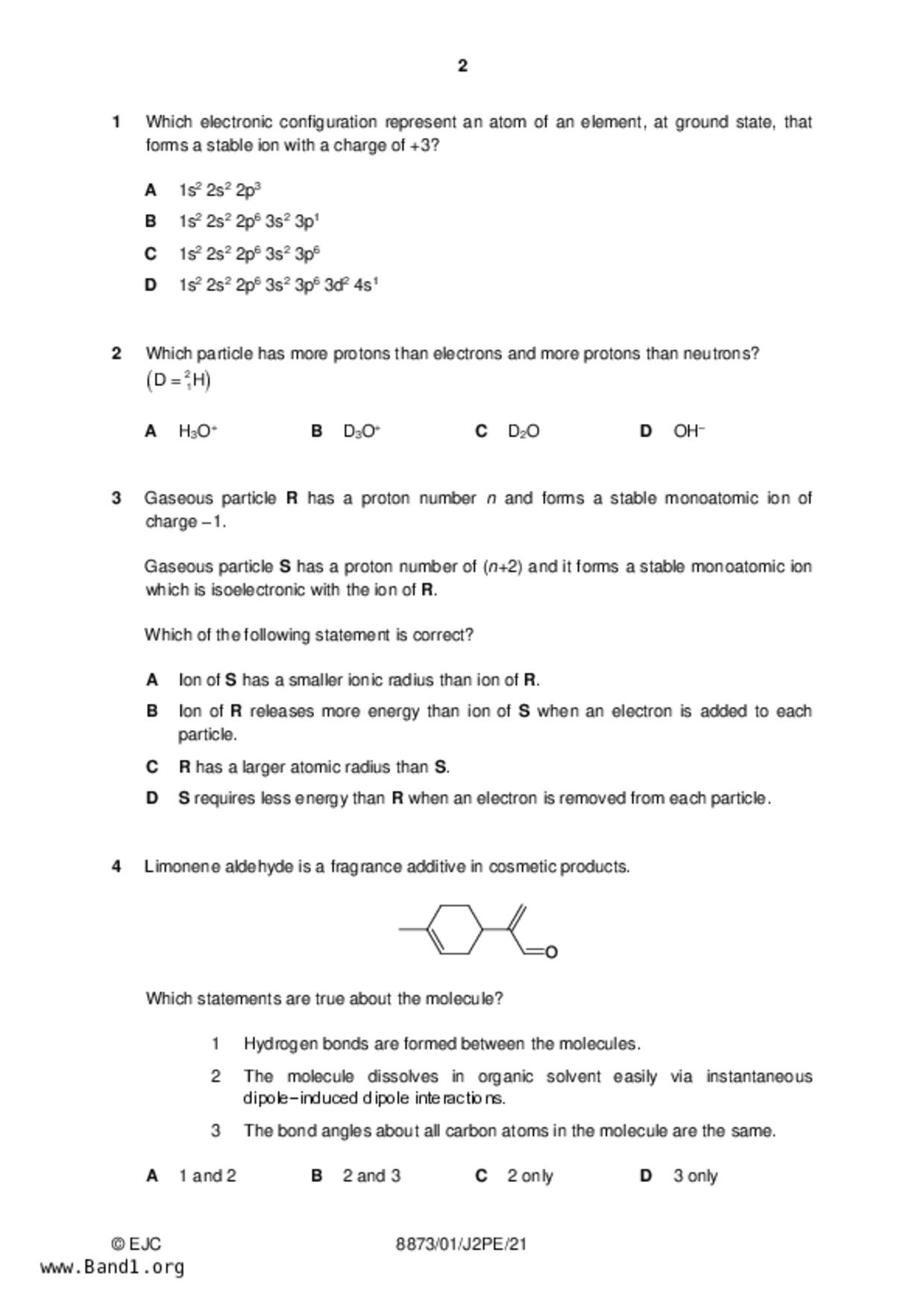 JC2Chemistry試卷