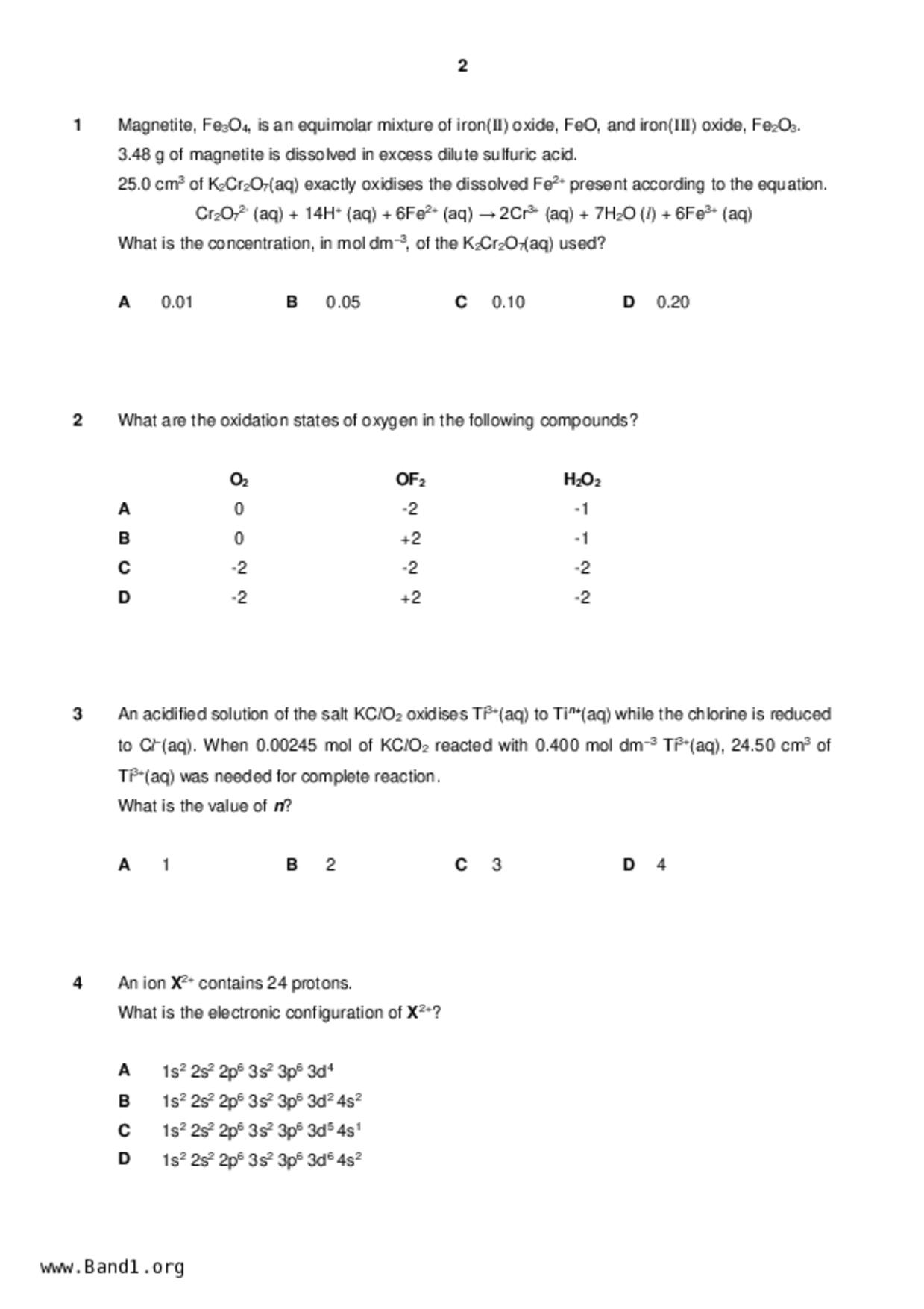 JC2Chemistry試卷