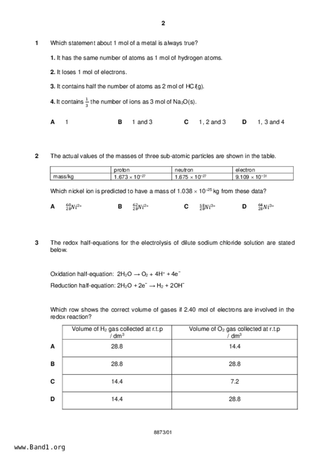 JC2Chemistry試卷