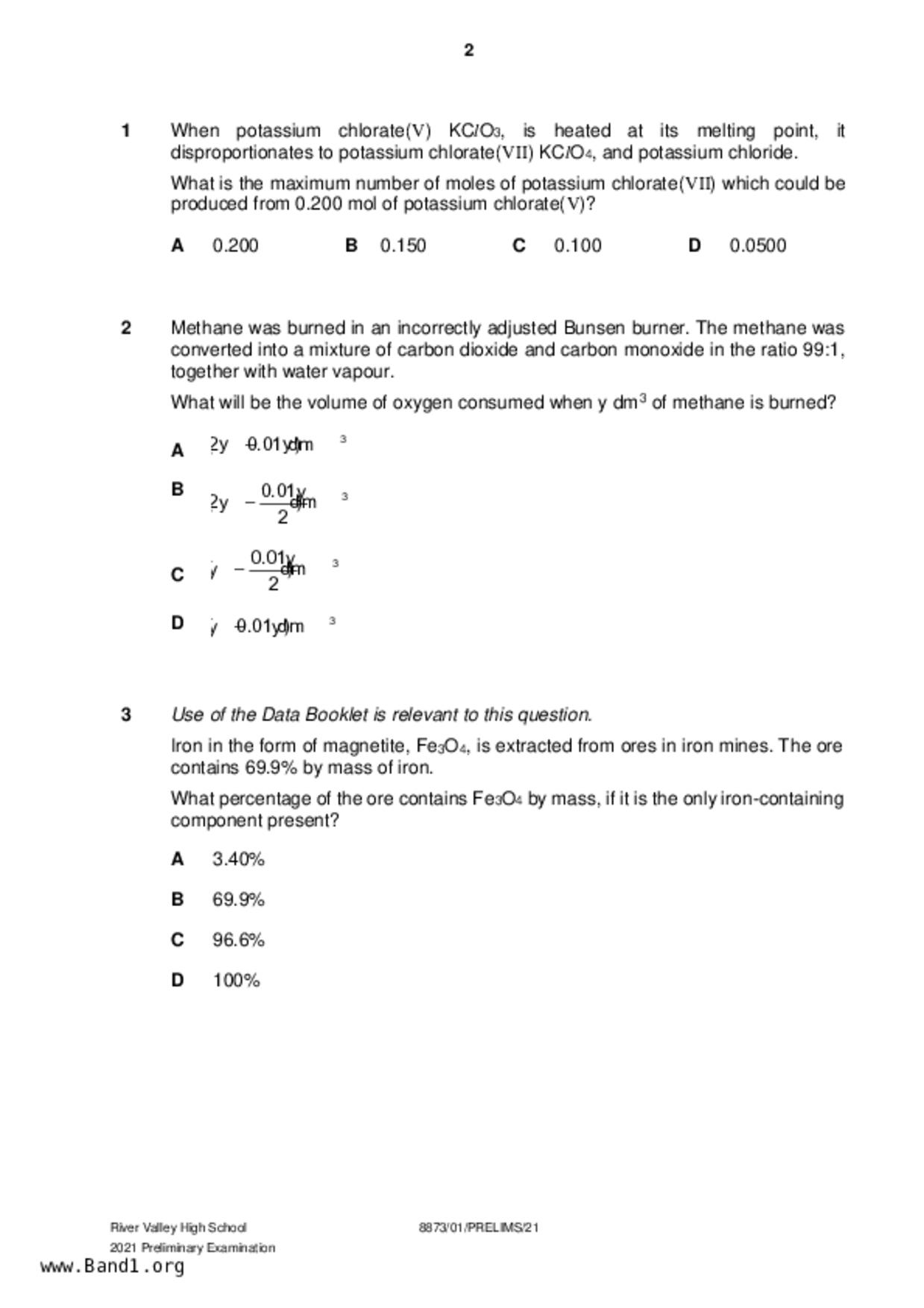 JC2Chemistry試卷