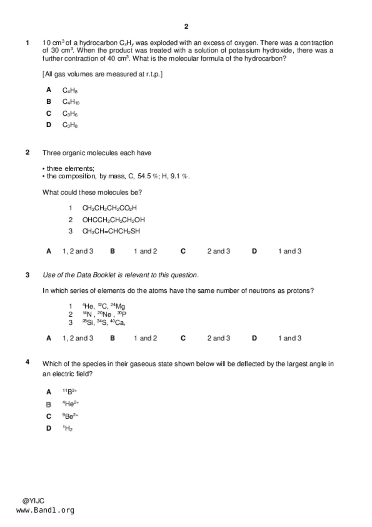 JC2Chemistry試卷