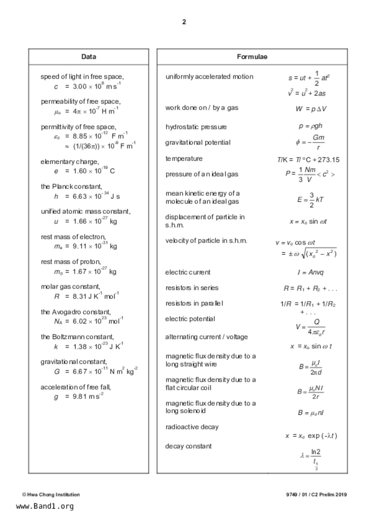 JC2Physics試卷