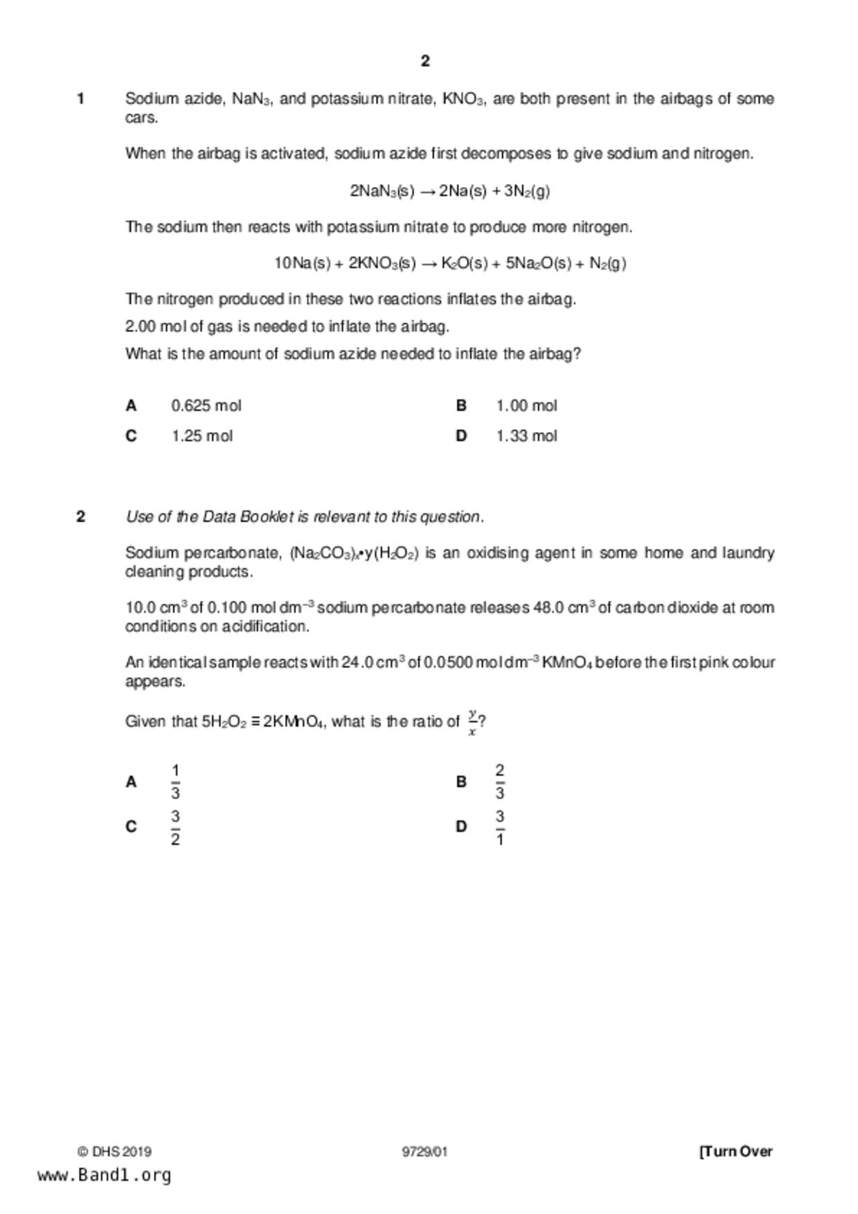JC2Chemistry試卷