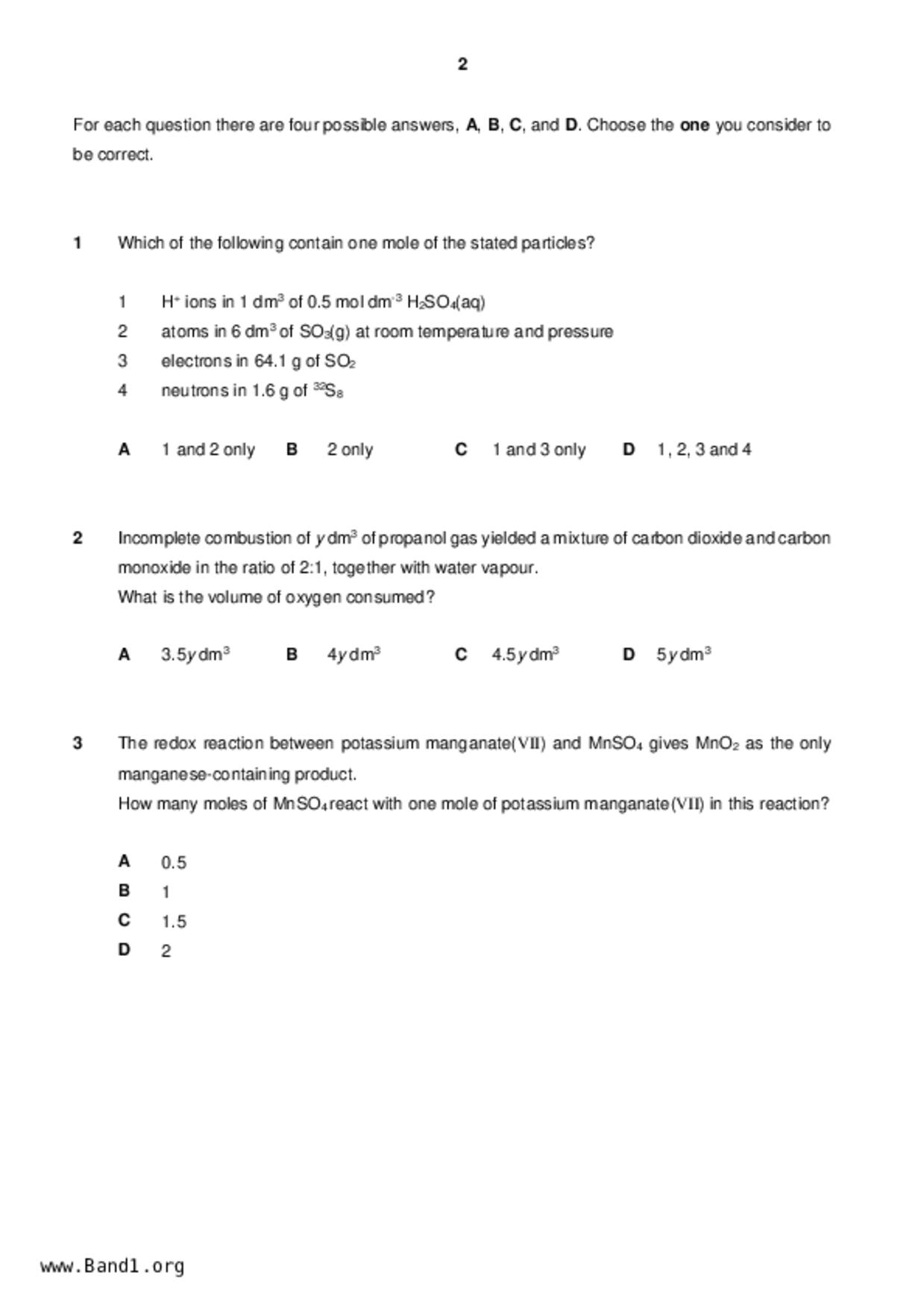 JC2Chemistry試卷