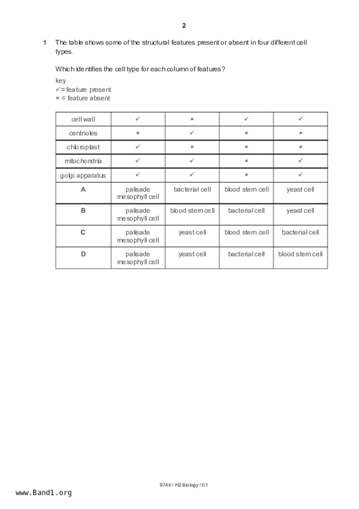 JC2Biology試卷