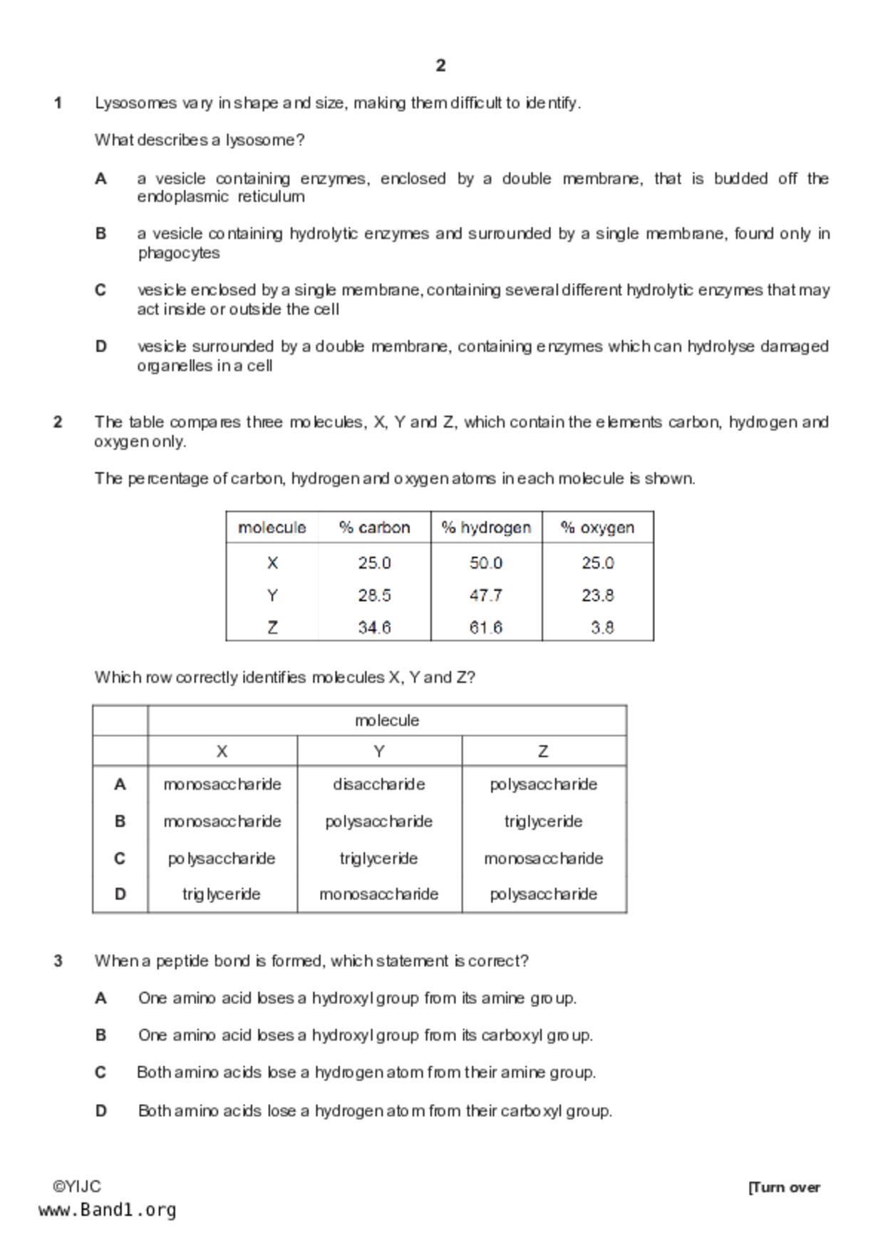 JC2Biology試卷