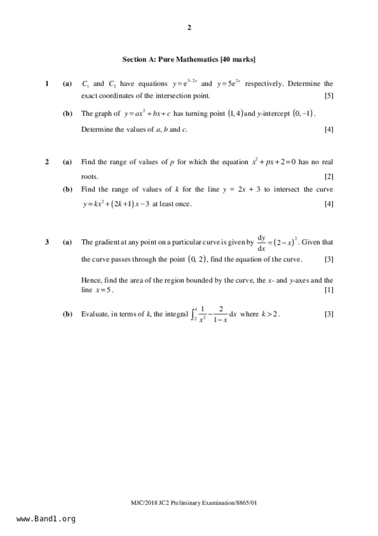 JC2Maths試卷