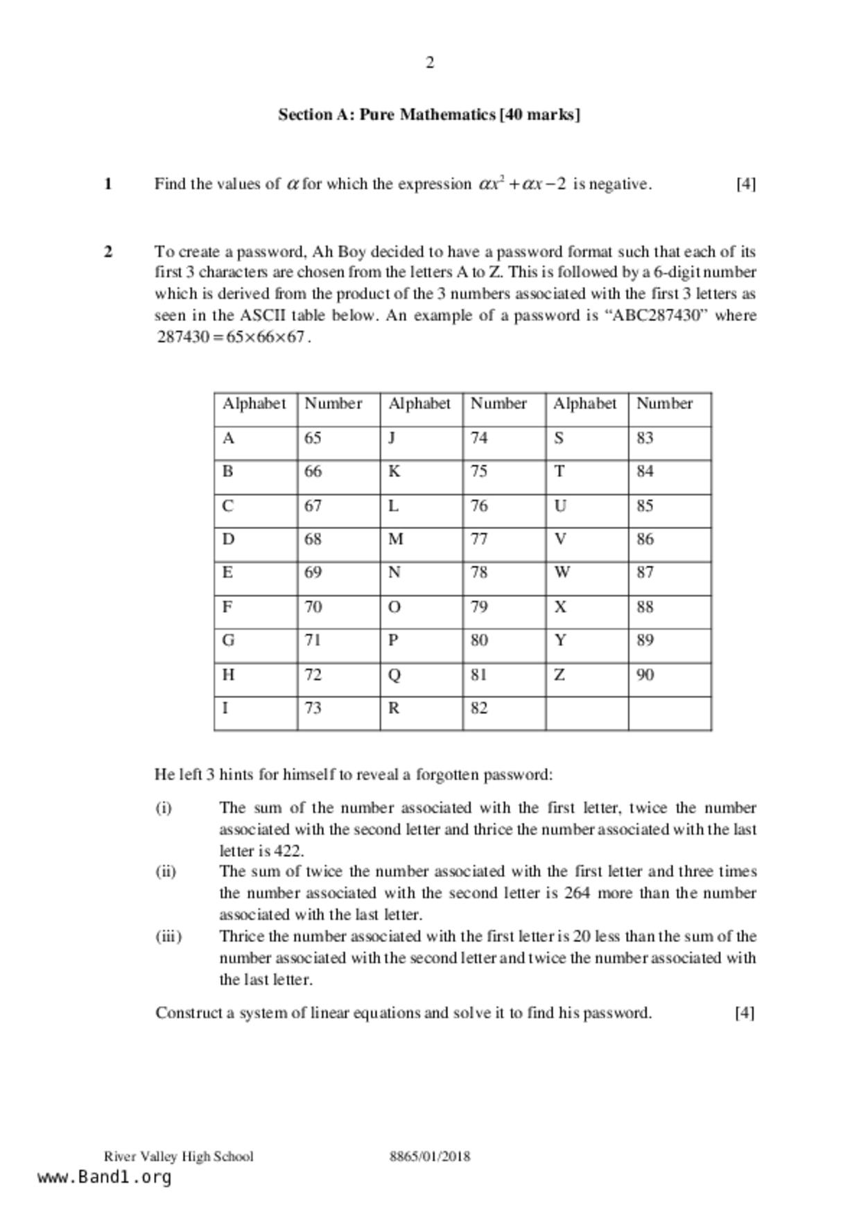 JC2Maths試卷