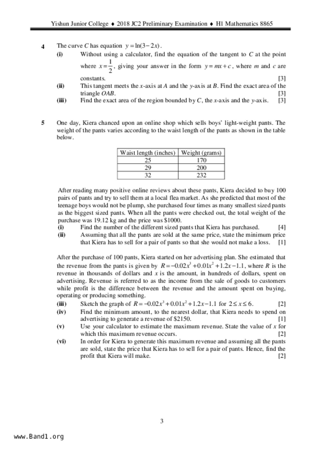 JC2Maths試卷