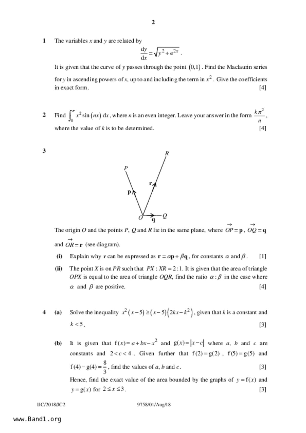JC2Maths試卷