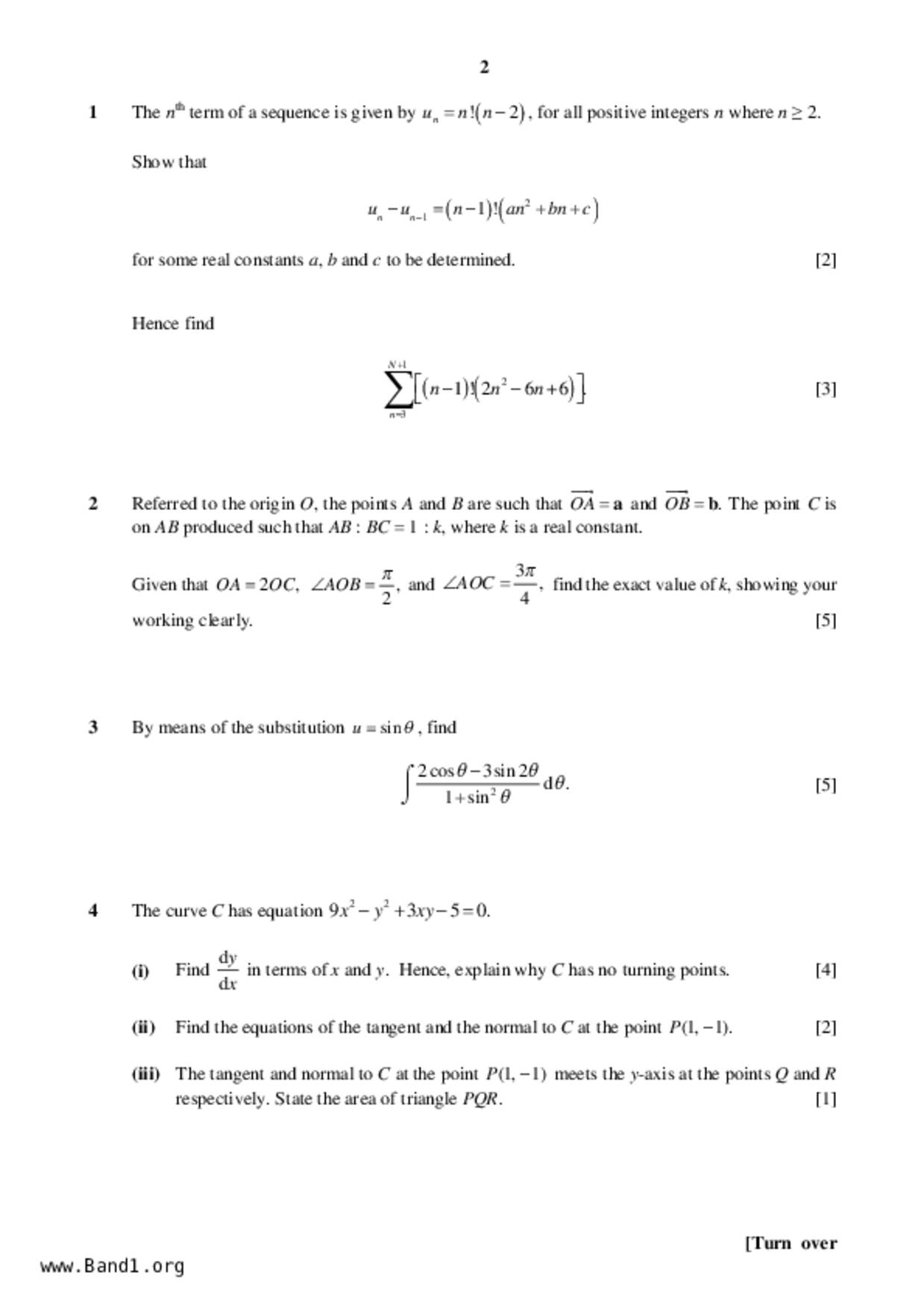 JC2Maths試卷