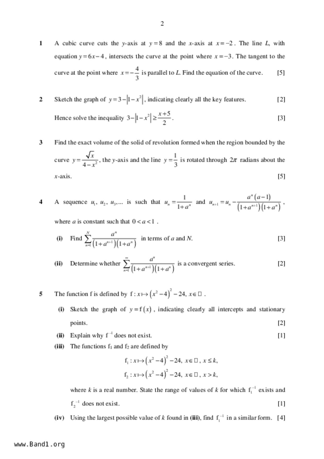 JC2Maths試卷