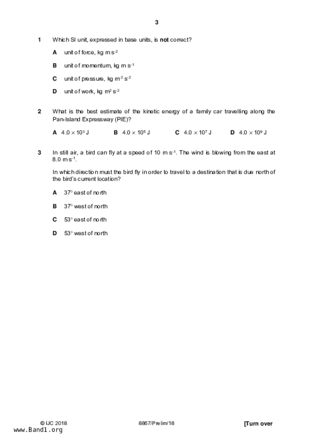 JC2Physics試卷