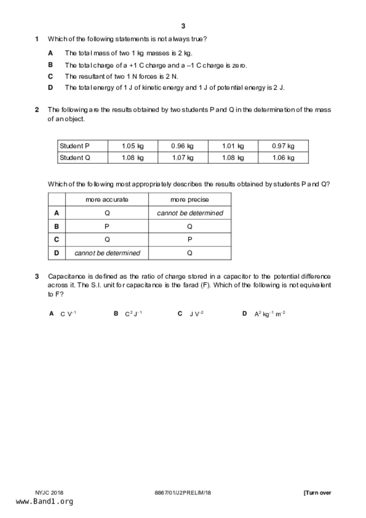 JC2Physics試卷