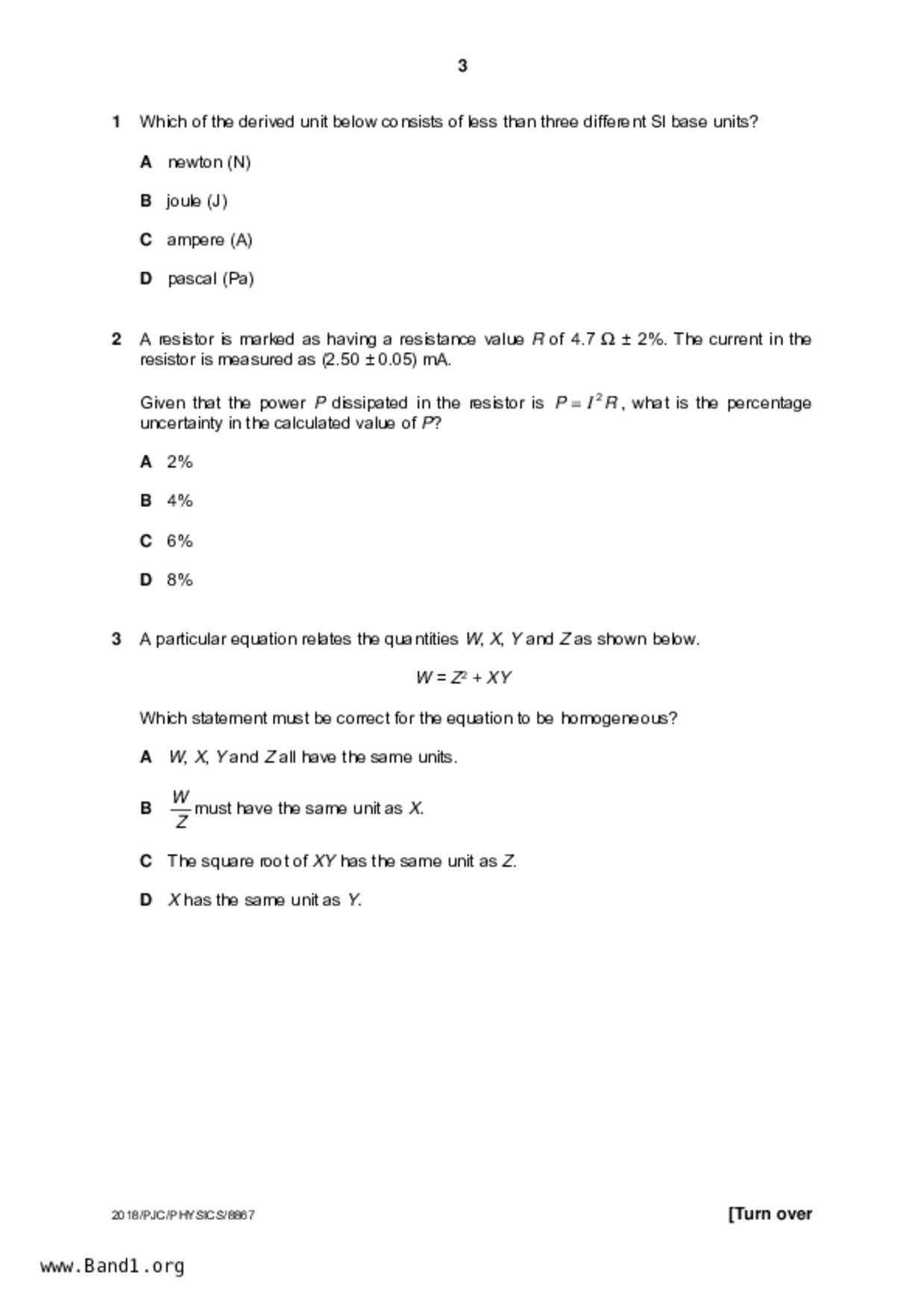 JC2Physics試卷