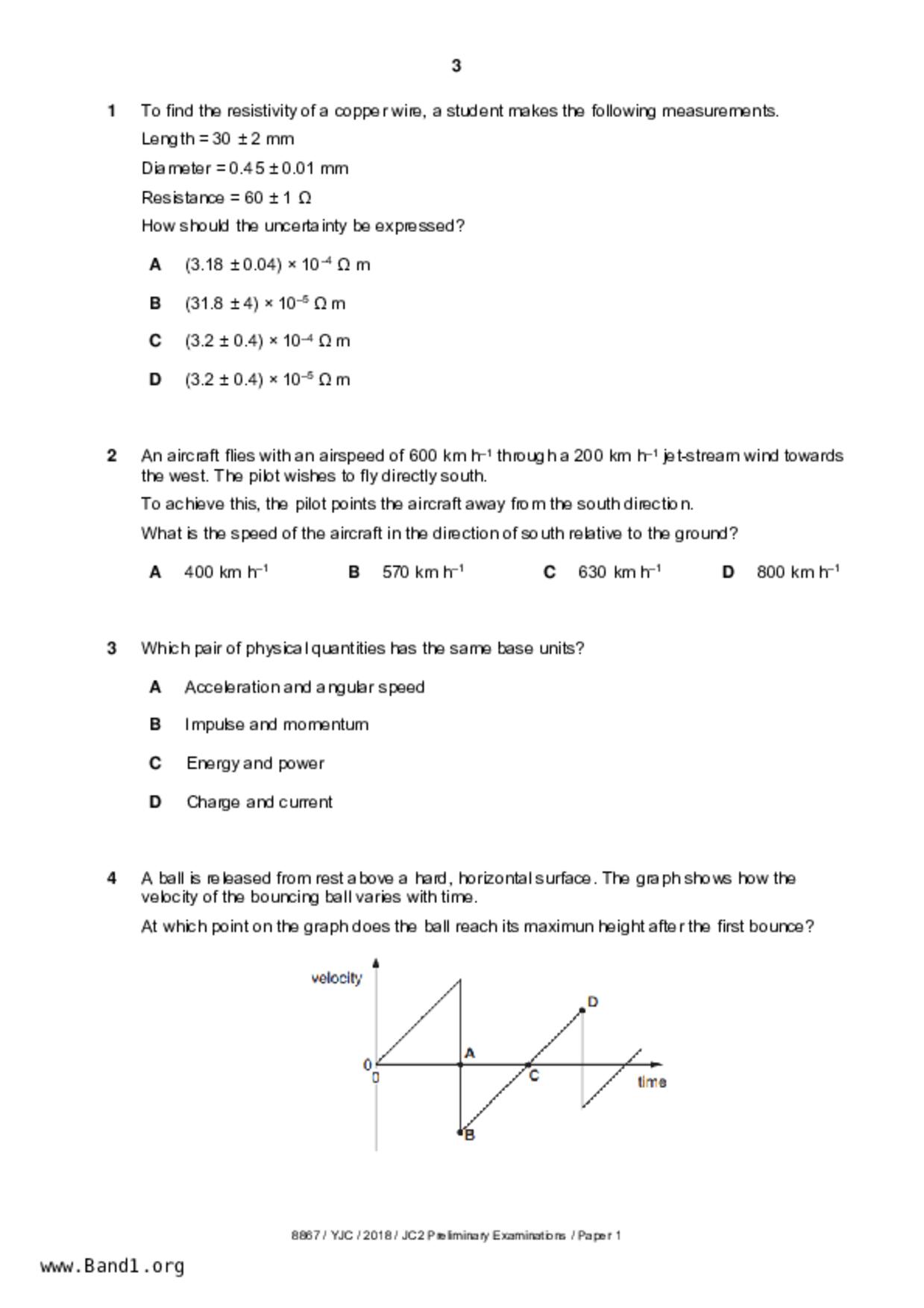 JC2Physics試卷