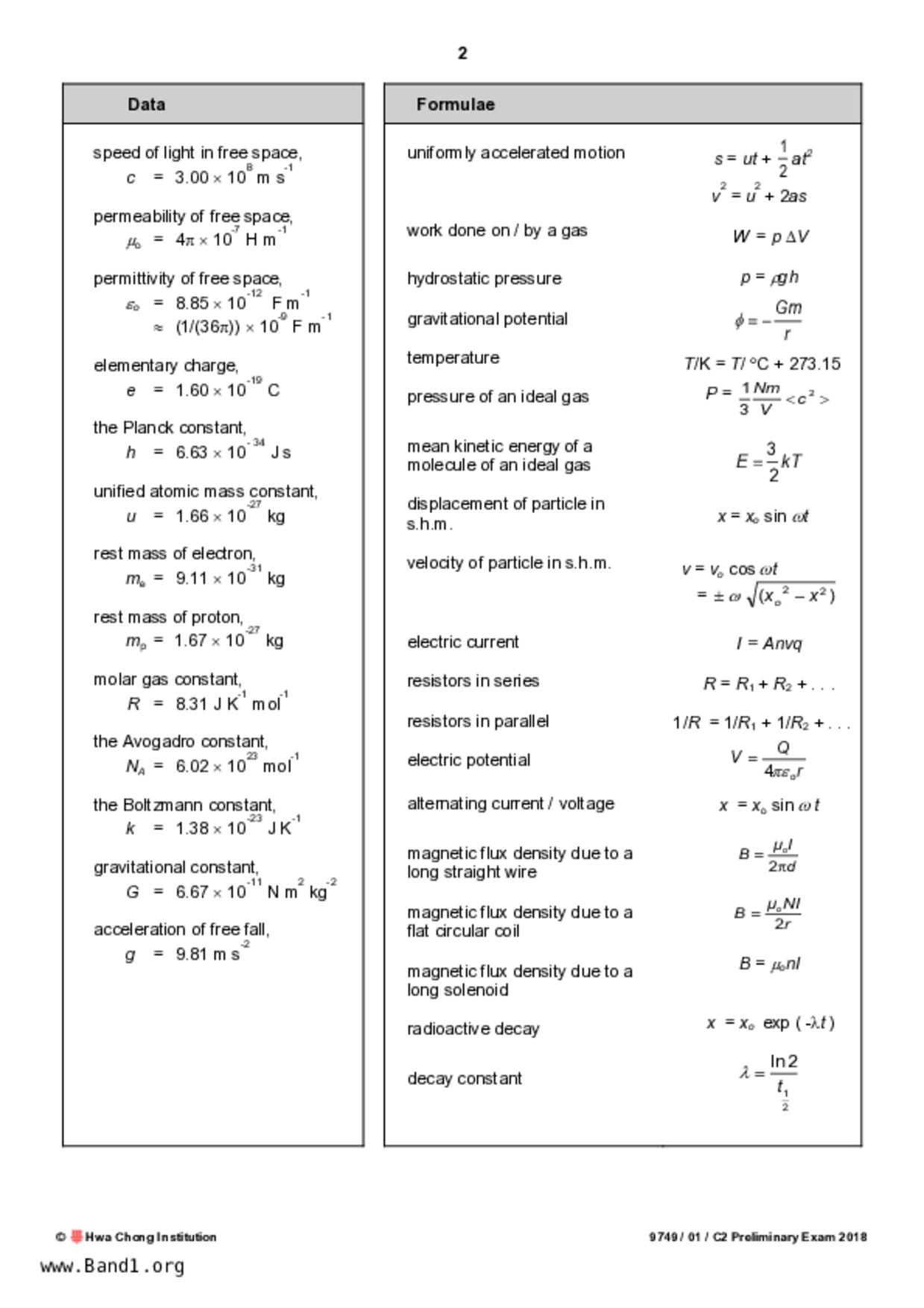 JC2Physics試卷