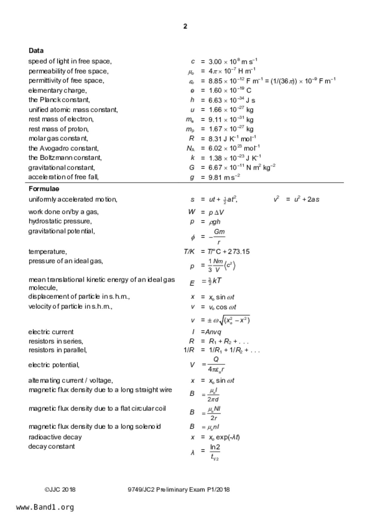 JC2Physics試卷