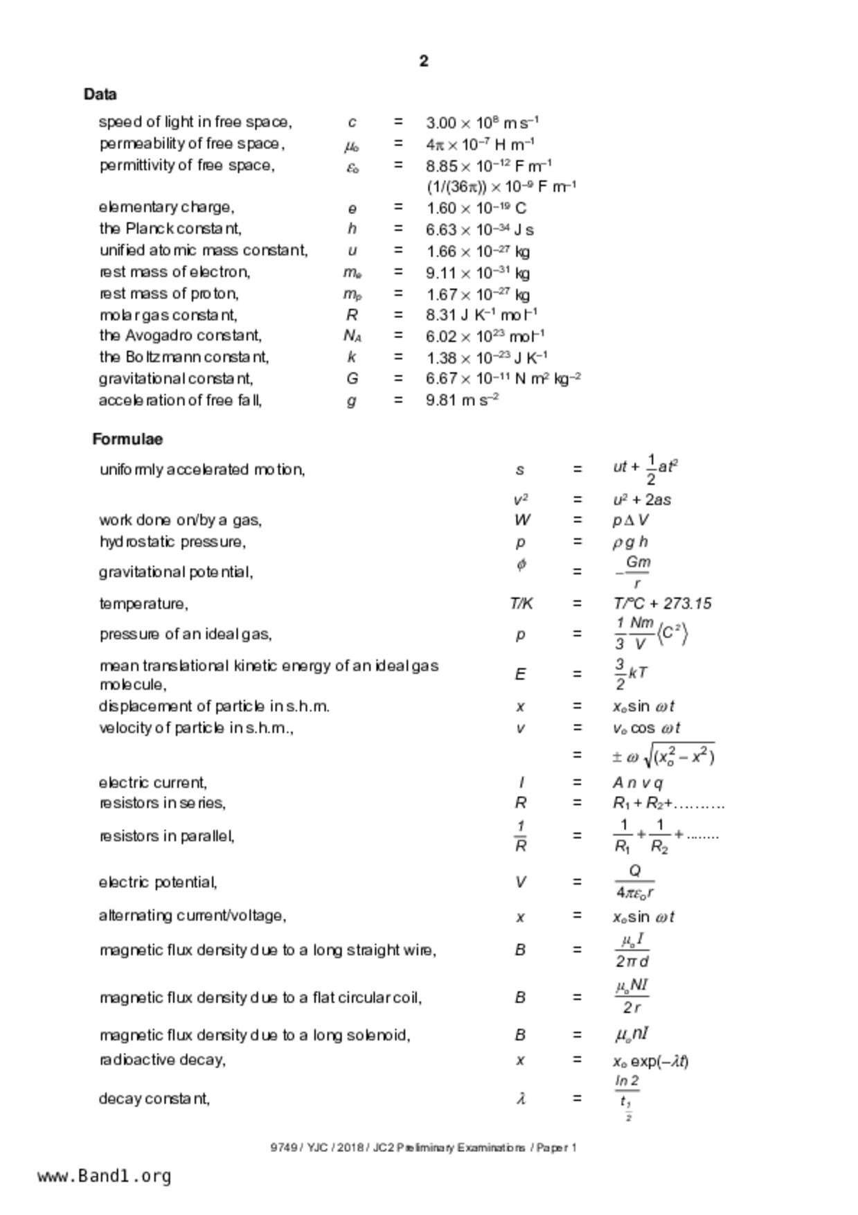 JC2Physics試卷